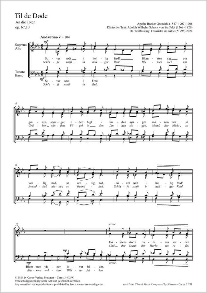 Til de Dode - E flat major, Op. 67,10